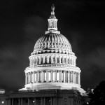 grayscale photo of dome building