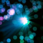 green and blue light bokeh